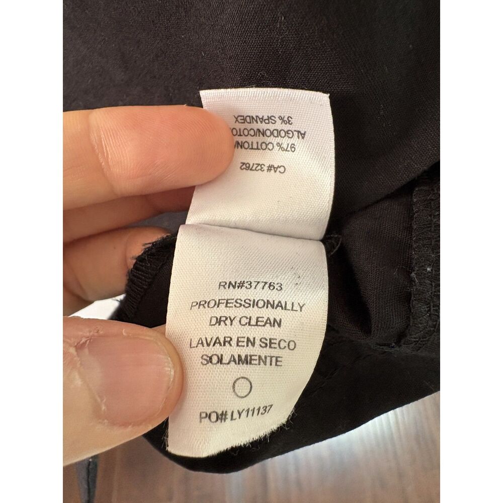 Laundry By Design Cotton Black Mini Dress S Empire Waist Ruffle Pleat Pocket Zip - Picture 4 of 11